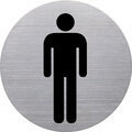 Pictogram 'the badge' herentoilet, rond, zilver