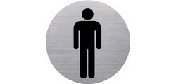 Piktogramm „das Abzeichen“ WC-Herren, rund, silber