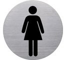 Pictogramme 'the badge' WC-Femmes, rond, argent