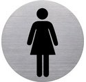 Pictogramme 'the badge' WC-Femmes, rond, argent