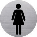 Pictogramme 'the badge' WC-Femmes, rond, argent