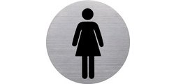 Pictogramme 'the badge' WC-Femmes, rond, argent