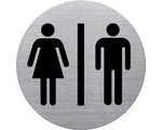 Pictogram 'the badge' WC Dames & Heren, zilver