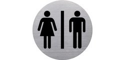 Pictogram 'the badge' WC Women & Men, silver