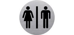  Pictogramme 'the badge' WC Femmes & Hommes, argent
