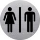 Pictogram 'the badge' WC Dames & Heren, zilver