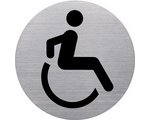 Pictogramme 'the badge' WC handicapés', rond, argent