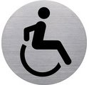 Pictogramme 'the badge' WC handicapés', rond, argent
