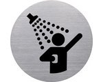 Pictogram 'the badge' douche, rond, zilver