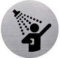 Pictogramme 'the badge' douche, rond, argent