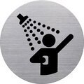 Pictogramme 'the badge' douche, rond, argent