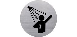 Pictogram 'the badge' shower, round, silver