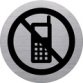 Pictogram 'the badge' mobiele telefoon verboden, zilver