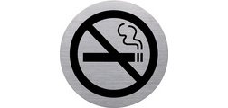 Pictogramme 'the badge' interdiction de fumer, argent
