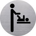 Pictogram 'the badge' ruimte voor babyverschooning, zilver