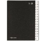 Trieur à soufflet, format A4, 1-31, noir