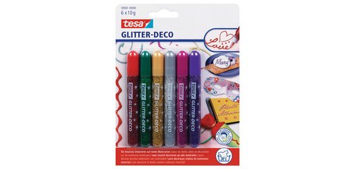 Colle à paillette 'déco scintillante', tube, 6 x 10 g