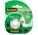 Scotch Magic Tape adhesive roll 19 mm x 25 m, blister with dispenser and 1 roll, 20% free