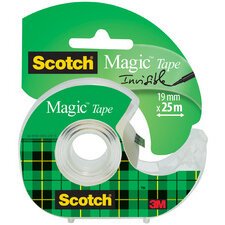 Scotch ruban adhésif Magic Tape, ft 19 mm x 25 m, blister met dispenser en 1 rolletje, 20 procent gratis