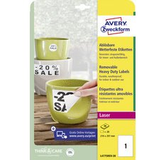 Etiquette résistante, 210 x 148 mm, blanc