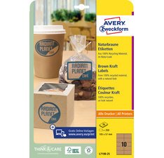 Etiquette couleur Kraft, 63,5 x 42,3 mm