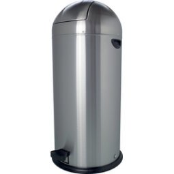 Poubelle à pédale 'the step dome', 52 litres, argent