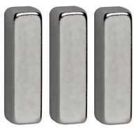 Aimant néodyme, forme bâton, (L)4 x (P)15 x (H)4 mm