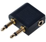 Adaptateur audio pour avion, 2 x jack mâle 3,5 mm
