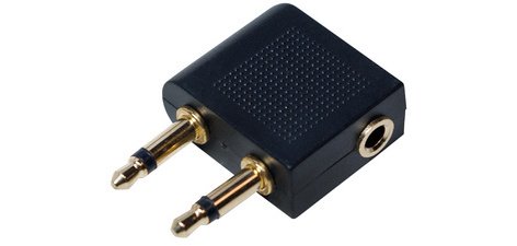 Adaptateur audio pour avion, 2 x jack mâle 3,5 mm
