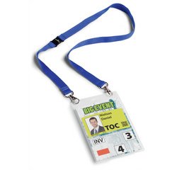 Badge évènementiel, avec ruban en tissu, A6