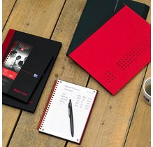Cahier à spirale Black n' Red, A5, quadrillé, carton