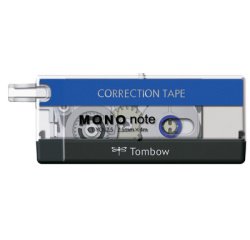 Ruban correcteur tombow mono note de 4mx2,5mm coloris assortis bleu transparent et noir