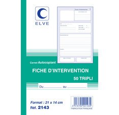Manifold 'Interventiefiche' origineel 2 duplicaten