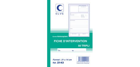 Manifold 'Fiche d'intervention', original + 2 duplicata