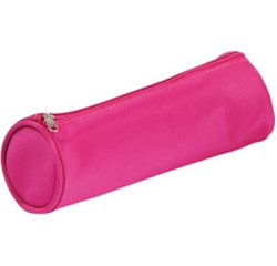 trousse ronde tendance, en nylon, rose foncé