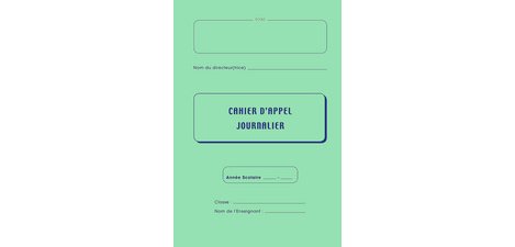 Daily attendance register, 28 pages, 40 students