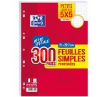  Feuilles mobiles perforées, A4, quadrillé, Offre