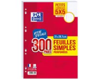 Feuilles simples perforées, A4, quadrillé, Offre