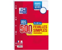 Feuilles simples perforées, A4, seyès, MAXI PACK