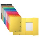 Sammelmappe mit Gummizug und 3 Klappen, Colorspan-Karton 425g, für DIN A4, Maxi Capacity - Farben sortiert