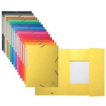Chemise à élastiques Maxi capacity carte lustrée 425gm2 - A4 - Jaune