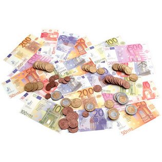Kit 'initiation Euro', 65 billets & 80 pièces, sachet