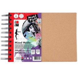 Cahier à spirale 'Mixed Media', format A5, 300 g/qm,