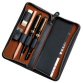 Etui pour 3 stylos, cuir, noir