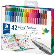 Fineliner triplus BRILLIANT COLOURS, étui de 42