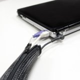 Gaine pour câble, 2,0 m, capacité: 35 mm, noir