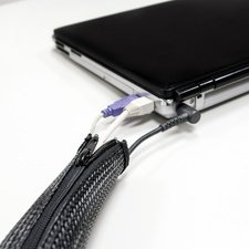 Gaine pour câble, 2,0 m, capacité: 35 mm, noir