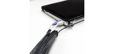 Gaine pour câble, 1,0 m, capacité: 35 mm, noir