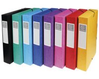 Boite de classement Exabox Dos 60mm Carte lustrée - A4 - Bleu