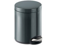 Poubelle à pédale métal, rond, 5 litres, anthracite